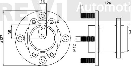 Trevi Automotive WB1153 - Wheel hub, bearing Kit autospares.lv