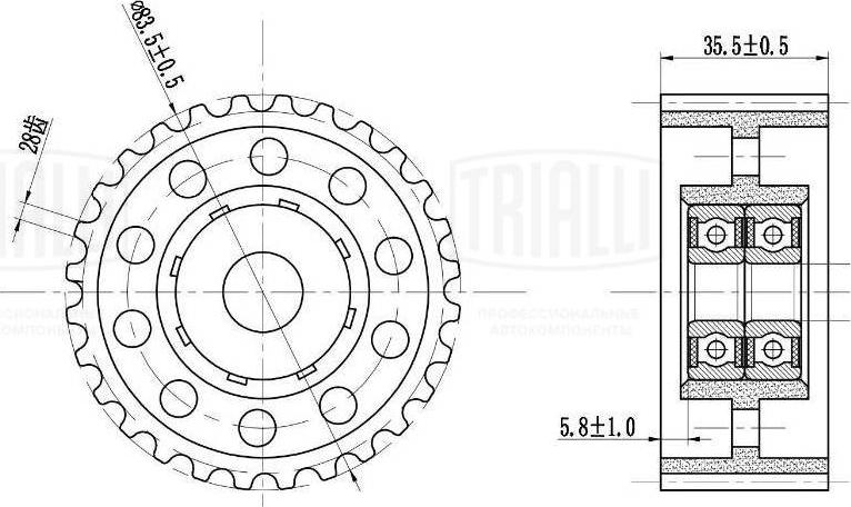 Trialli CM 6192 - Deflection / Guide Pulley, timing belt autospares.lv