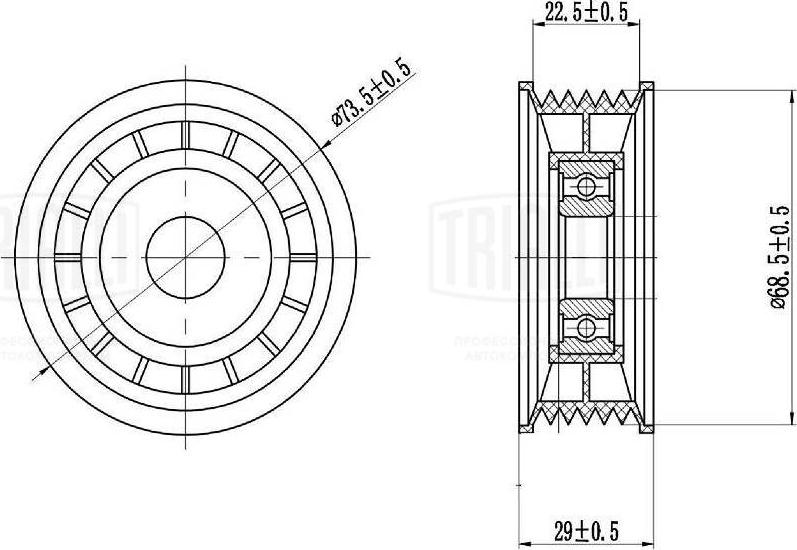 Trialli CM 1006 - Belt Tensioner, v-ribbed belt autospares.lv