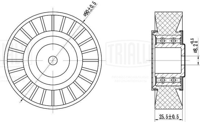 Trialli CM 1815 - Pulley, v-ribbed belt autospares.lv