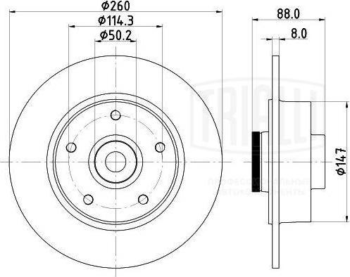 Trialli DF 095113 - Brake Disc autospares.lv