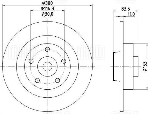 Trialli DF 084411 - Brake Disc autospares.lv