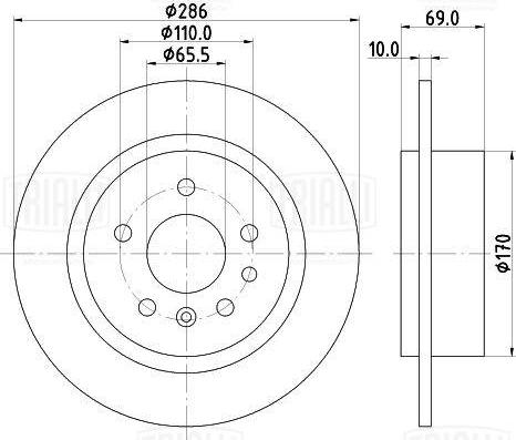 Trialli DF 190616 - Brake Disc autospares.lv