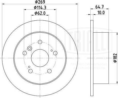 Trialli DF 190322 - Brake Disc autospares.lv