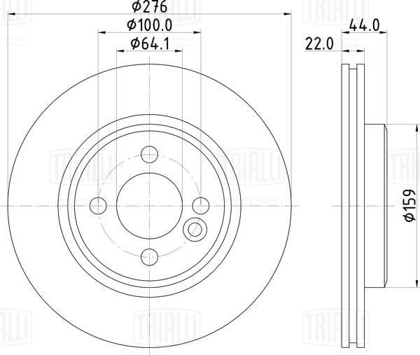 Trialli DF 150003 - Brake Disc autospares.lv