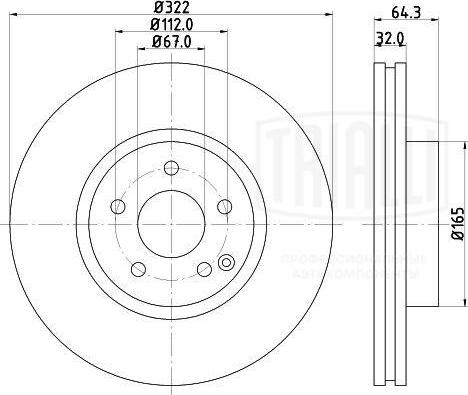 Trialli DF 150111 - Brake Disc autospares.lv