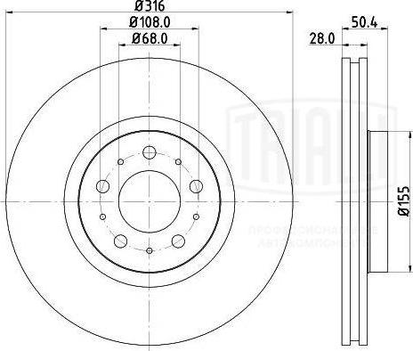 Trialli DF 106119 - Brake Disc autospares.lv