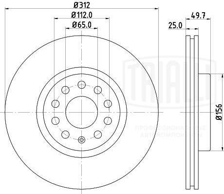 Trialli DF 180121 - Brake Disc autospares.lv