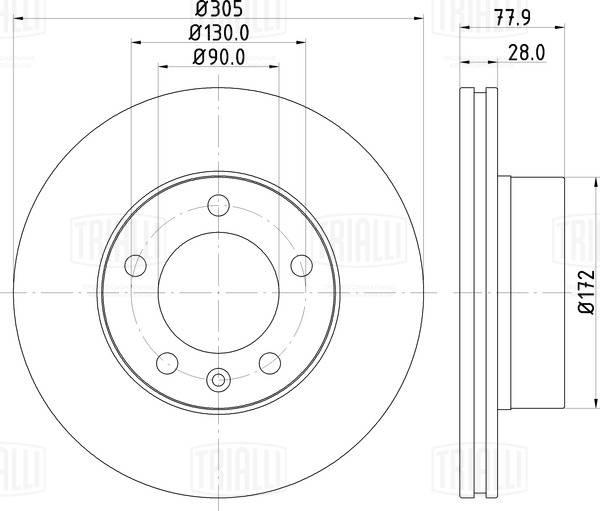 Trialli DF 266008 - Brake Disc autospares.lv