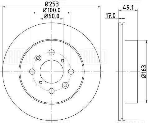 Trialli DF 266019 - Brake Disc autospares.lv