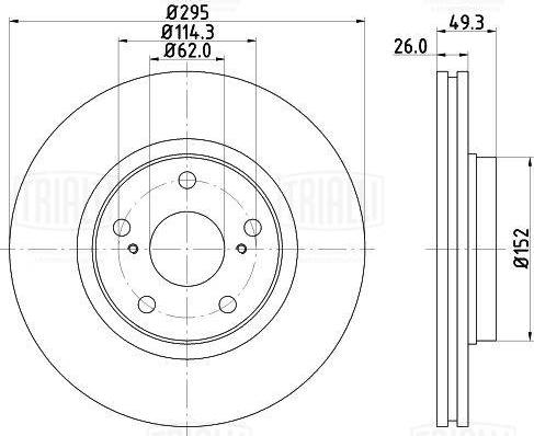 Trialli DF 270106 - Brake Disc autospares.lv