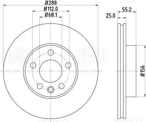 Trialli DF 270316 - Brake Disc autospares.lv