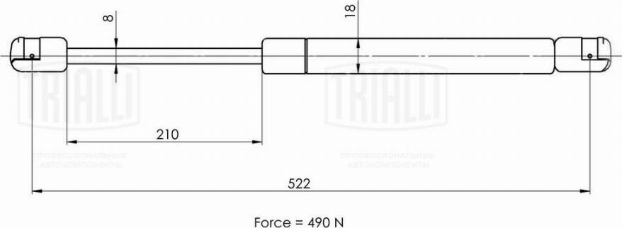 Trialli GS 1851 - Gas Spring, boot, cargo area autospares.lv