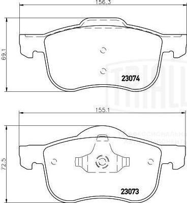 Trialli PF 4369 - Brake Pad Set, disc brake autospares.lv