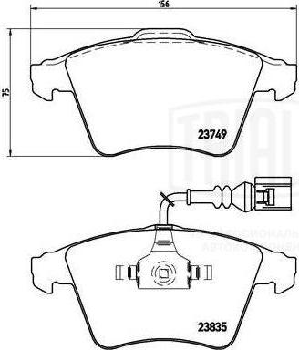 Trialli PF 4374 - Brake Pad Set, disc brake autospares.lv