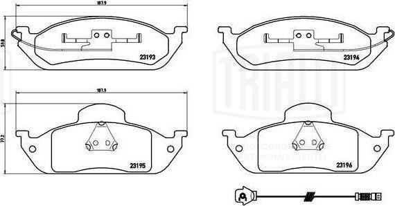 Trialli PF 4277 - Brake Pad Set, disc brake autospares.lv