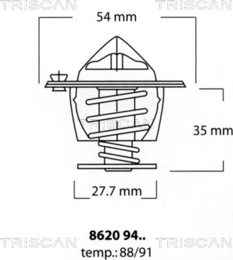 Triscan 8620 9491 - Coolant thermostat / housing autospares.lv