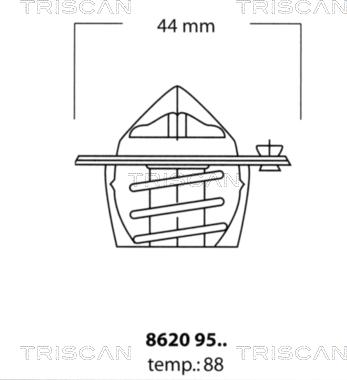Triscan 8620 9588 - Coolant thermostat / housing autospares.lv