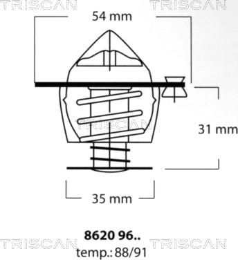 Triscan 8620 9691 - Coolant thermostat / housing autospares.lv
