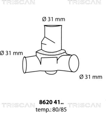 Triscan 8620 4180 - Coolant thermostat / housing autospares.lv