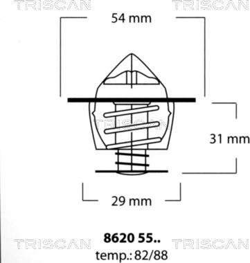 Triscan 8620 5582 - Coolant thermostat / housing autospares.lv