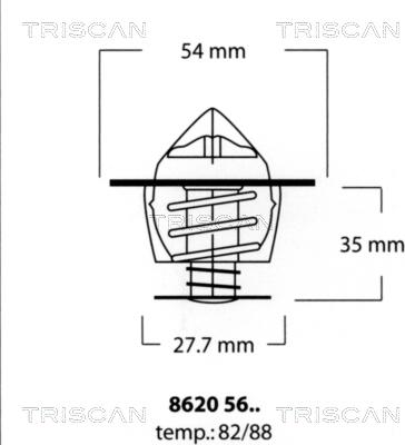 Triscan 8620 5682 - Coolant thermostat / housing autospares.lv