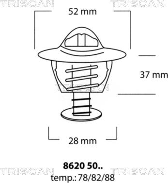 Triscan 8620 5088 - Coolant thermostat / housing autospares.lv