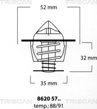 Triscan 8620 5791 - Coolant thermostat / housing autospares.lv