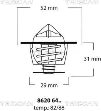 Triscan 8620 6482 - Coolant thermostat / housing autospares.lv