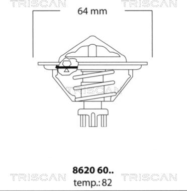 Triscan 8620 6082 - Coolant thermostat / housing autospares.lv