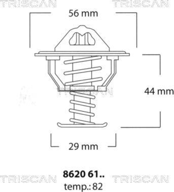 Triscan 8620 6182 - Coolant thermostat / housing autospares.lv