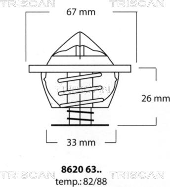 Triscan 8620 6382 - Coolant thermostat / housing autospares.lv