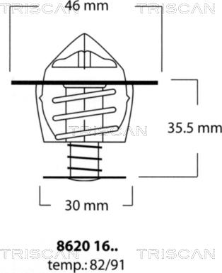 Triscan 8620 1691 - Coolant thermostat / housing autospares.lv