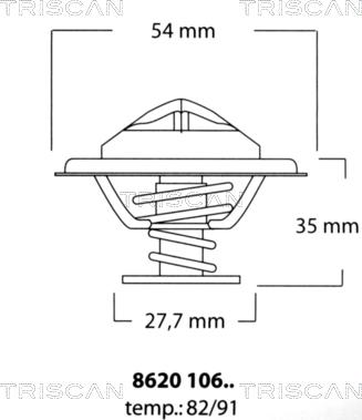 Triscan 8620 10682 - Coolant thermostat / housing autospares.lv