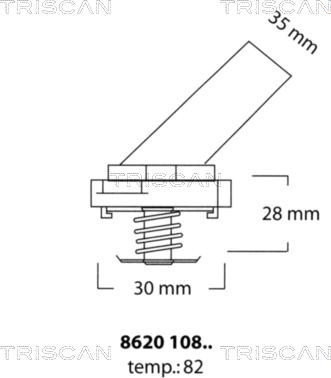 Triscan 8620 10882 - Coolant thermostat / housing autospares.lv