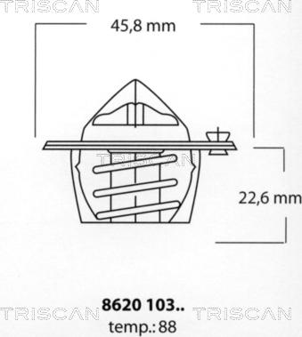 Triscan 8620 10388 - Coolant thermostat / housing autospares.lv