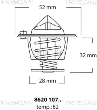 Triscan 8620 10782 - Coolant thermostat / housing autospares.lv