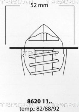 Triscan 8620 1192 - Coolant thermostat / housing autospares.lv