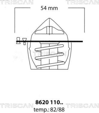 Triscan 8620 11082 - Coolant thermostat / housing autospares.lv