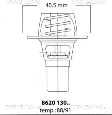 Triscan 8620 13091 - Coolant thermostat / housing autospares.lv