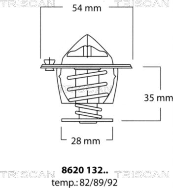 Triscan 8620 13292 - Coolant thermostat / housing autospares.lv