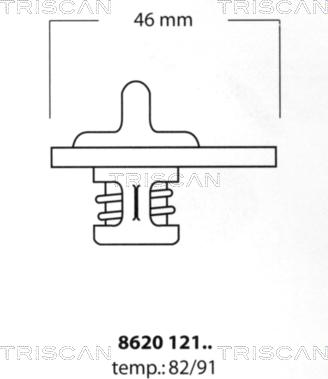 Triscan 8620 12182 - Coolant thermostat / housing autospares.lv