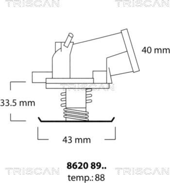 Triscan 8620 8988 - Coolant thermostat / housing autospares.lv