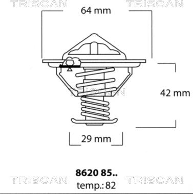 Triscan 8620 8582 - Coolant thermostat / housing autospares.lv