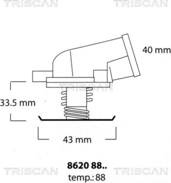 Triscan 8620 8888 - Coolant thermostat / housing autospares.lv