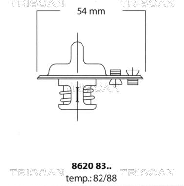 Triscan 8620 8388 - Coolant thermostat / housing autospares.lv