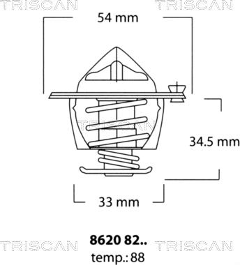 Triscan 8620 8288 - Coolant thermostat / housing autospares.lv