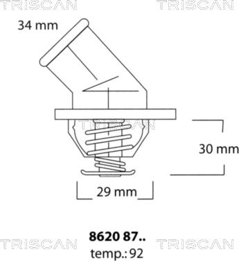 Triscan 8620 8792 - Coolant thermostat / housing autospares.lv