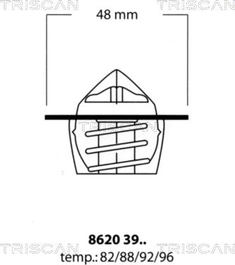 Triscan 8620 3988 - Coolant thermostat / housing autospares.lv