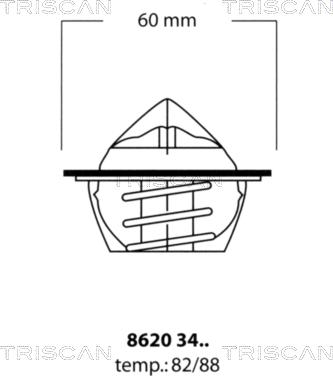 Triscan 8620 3488 - Coolant thermostat / housing autospares.lv